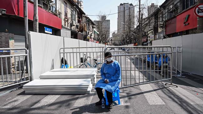 Shanghai, home to tech giants Huawei and Tencent, was this week put into a week-long lockdown. Picture: AFP