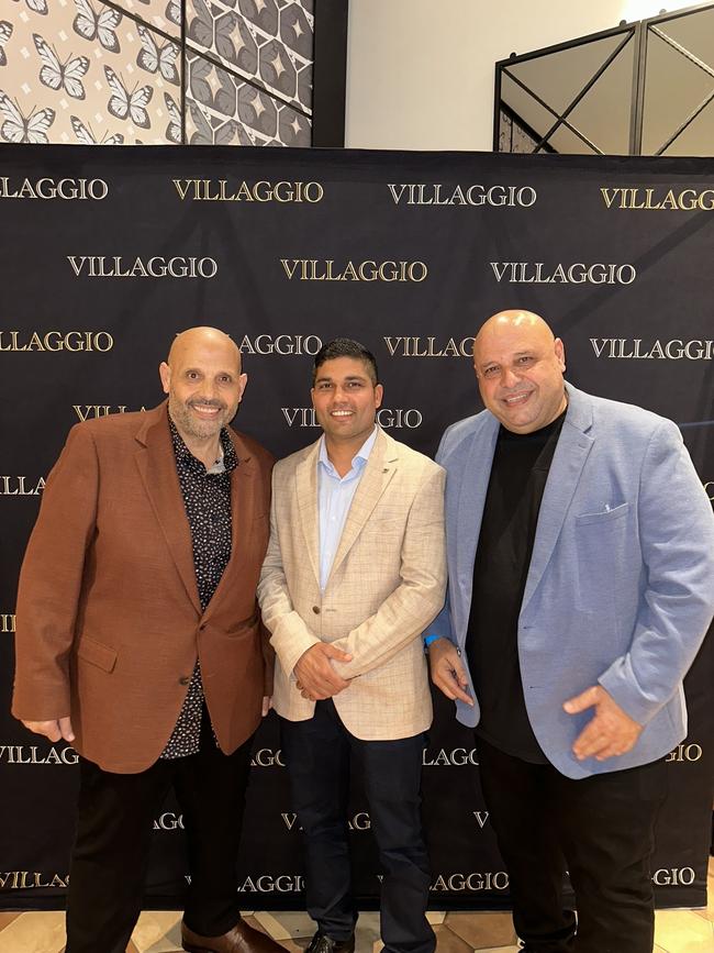 Villaggio Restaurant is run by twin brothers Simon [left] and Harry Kanaan [ right.] with operations manager Ajay Rana (centre). Picture: Supplied