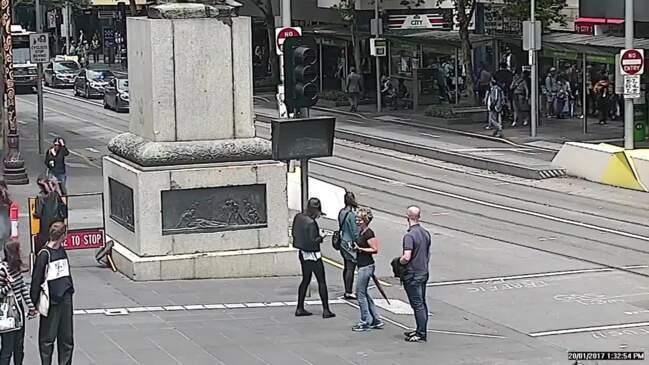 CCTV of James Gargasoulas mounting the footpath on Swanston St sending dozens scrambling for their lives