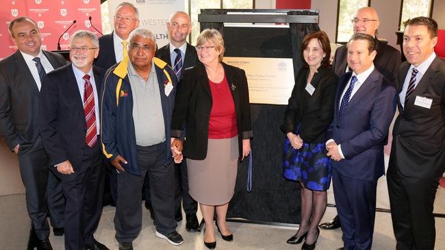 Community leaders including Jai Rowell, Peter Shergold, Brad Hazzard, Uncle Ivan Wellington, Chris Patterson, Prof Annemarie Hennessy, Amanda Larkin, Prof Barney Glover, Greg Warren and George Brticevic attended the official opening of the $21 million Macarthur Clinical School. Pictures: Ian Svegovic