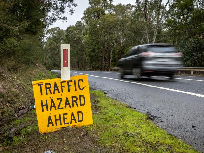 Poor road conditions have overtaken dangerous driver behaviour as the biggest concern on Victorian roads. On the back of a new survey, the RACV will demand the Allan government get serious about maintaining its worsening road network. The survey, obtained exclusively by the Herald Sun, has identified the top 20 most dangerous roads in the state, including the Melba Highway. Picture: Jake Nowakowski