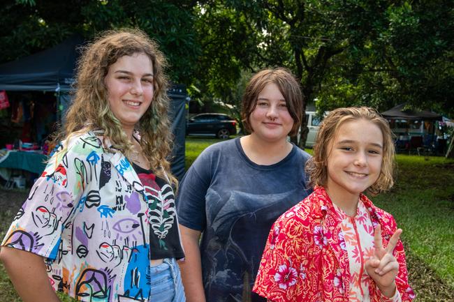 Harmony Sanderson, Daisy Bexnon and Cooper Jayo from North Mackay at Wintermoon Festival at Mount Charlton.Picture: Michaela Harlow