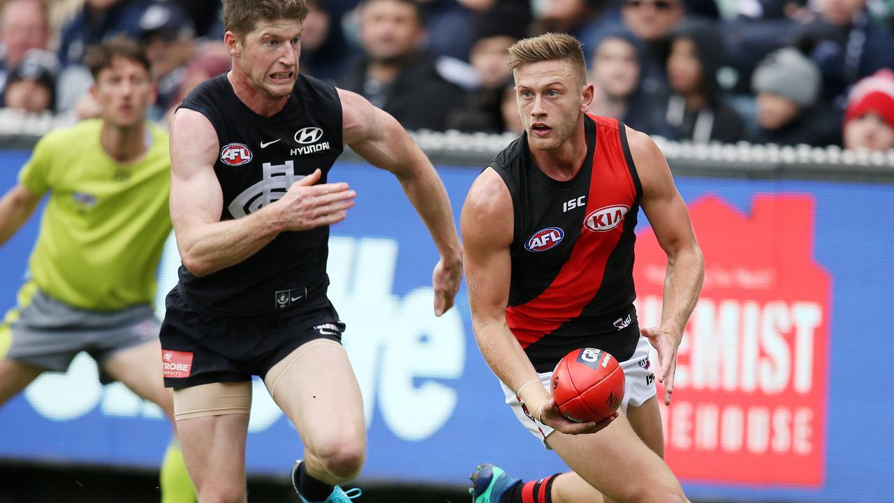 Jayden Laverde staked his claim for a recall to Essendon’s AFL side. Picture: Michael Klein