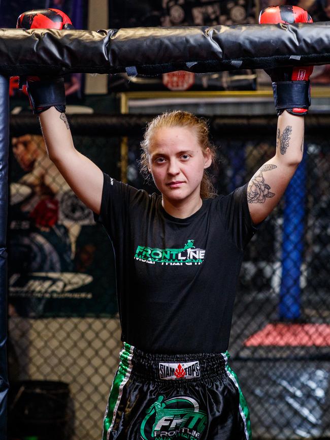 Michaela Curran, MMA fighter at Cardioflex MMA Gym, Pooraka. picture by Matt Turner.