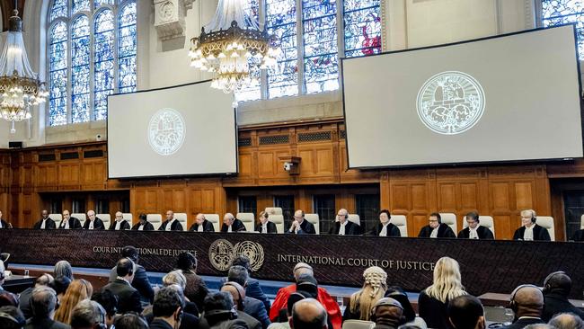 The 15 judges f<span>rom as many countries</span> that make up the International Court of Justice which heard the genocide case against Israel brought by South Africa. Picture: Remko de Waal/ANP/AFP