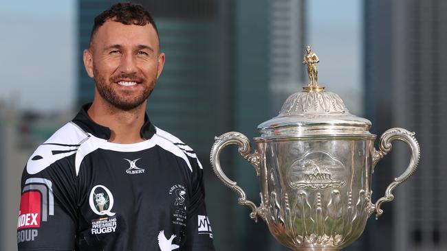 Quade Cooper poses for a photo in his Souths jersey.