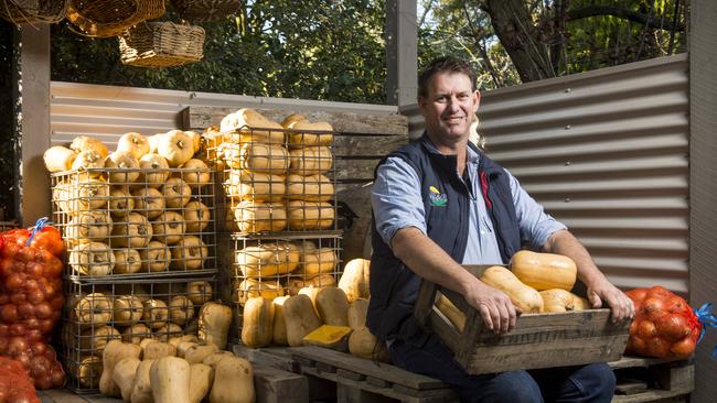 Farmer Wayne Shields on his farm, Peninsula Fresh Organics, in Baxter. Picture: Eugene Hyland