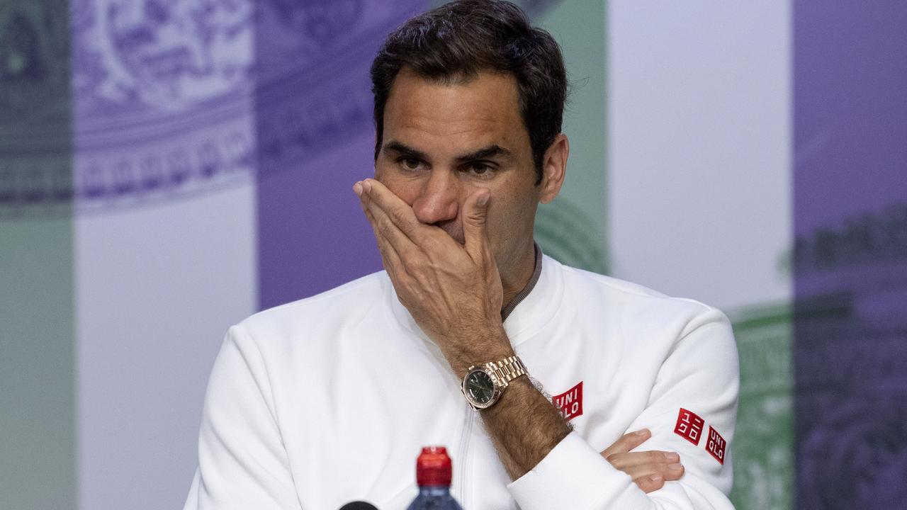 Roger Federer speaks after his Wimbledon defeat.