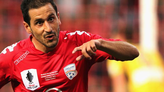 Sergio Cirio celebrates his goal in the FFA Cup final.