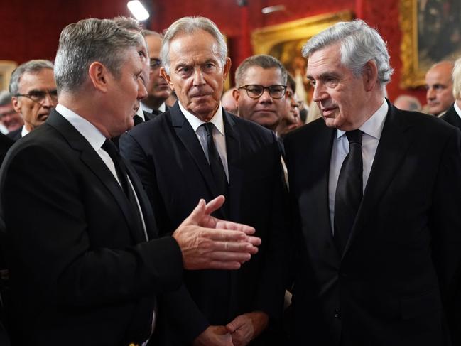 Sir Keir Starmer with former prime ministers Tony Blair and Gordon Brown during King Charles’ Accession Council ceremony at St James's Palace in 2022. Photo: Getty Images.