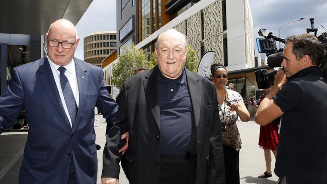 Adelaide Archbishop Philip Wilson arrives at Newcastle Local Court in Newcastle, Wednesday. Picture: Darren Pateman/AAP.