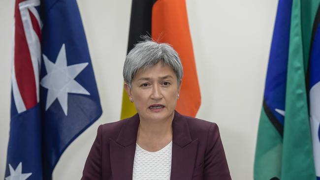 Senator Wong said the government would apply ‘stringent conditions’ on the new UNRWA funding agreement. Picture: NCA NewsWire / RoyVphotography