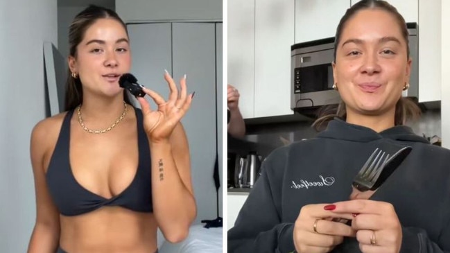 A woman has detailed how she doubled her income after working with a personal trainer and mindset coach. Picture: TikTok/CaitlinEmiko