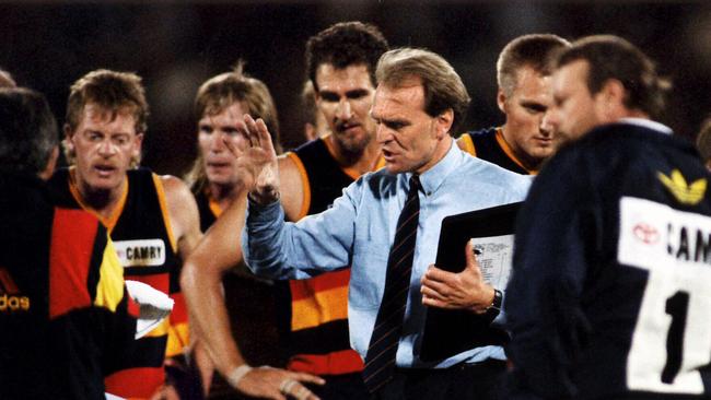 Graham Cornes (in blue) dropped Clayton Lamb when he broke a team curfew in 1991.