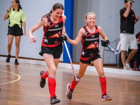 Rockhampton hockey players Evie Norton and Sienna Harmsworth.