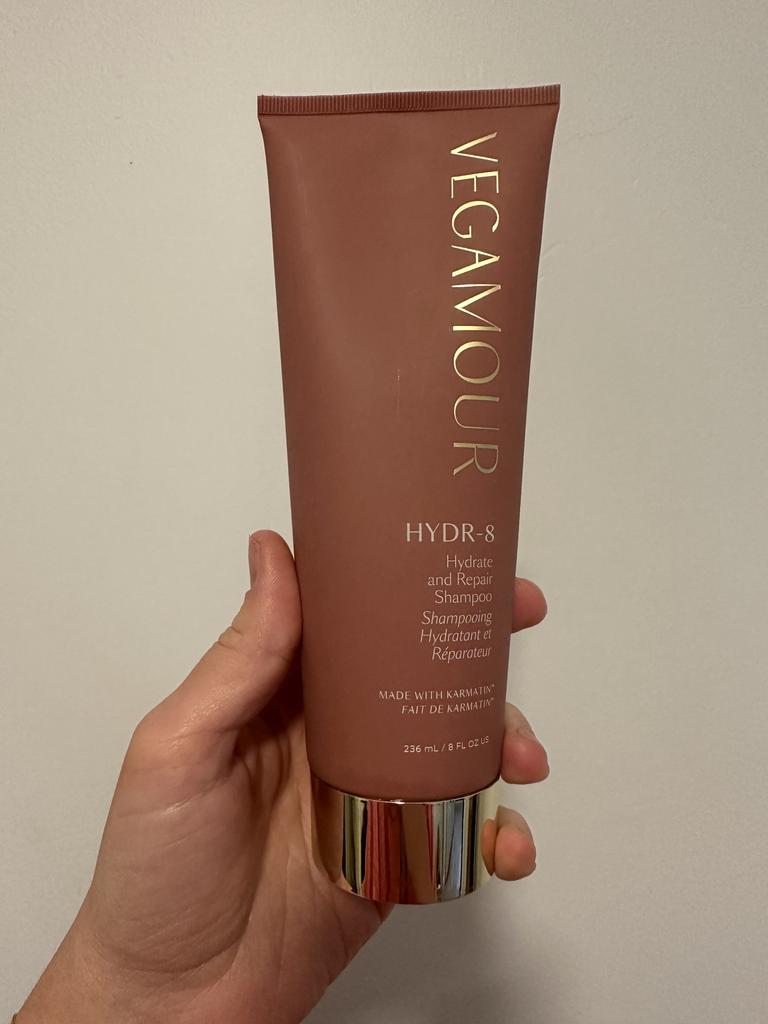 Vegamour HYDR-8 Hydrate and Repair Shampoo. Picture: news.com.au/Philippa Tonkin.