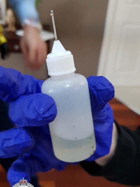 One of the bottles seized by police. Picture: NSW Police.