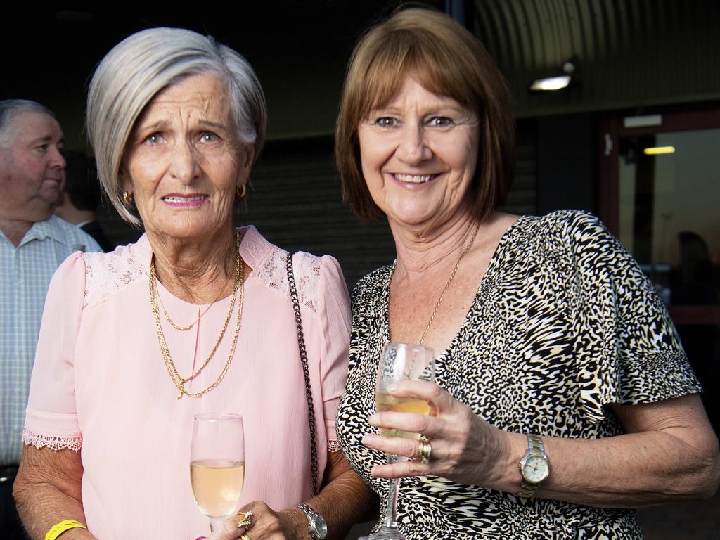 Dot Morris and Tina Senge at the launch of the Darwin Cup Carnival at the Darwin Turf Club. Picture: Keri Megelus