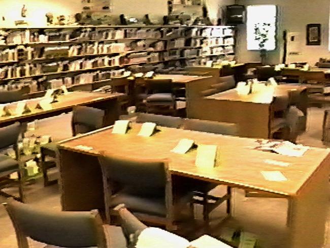 Inside the library where Eric Harris and Dylan Klebold terrorised students and faculty members.