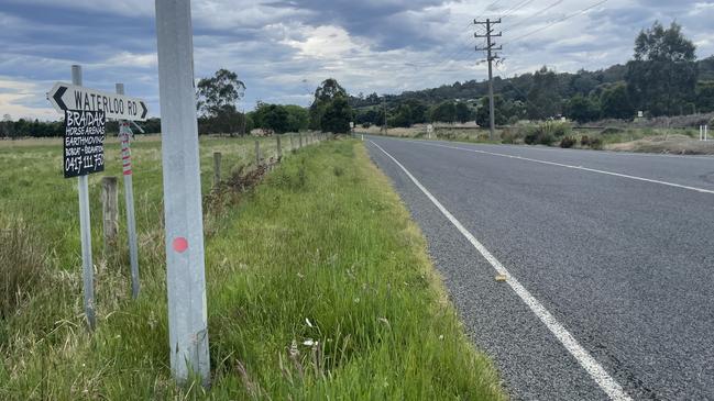 A parent and child have been taken to hospital after a driver in a stolen car collided into theirs and fled the scene in another vehicle on Waterloo Rd in Trafalgar on Friday morning. Picture: Jack Colantuono