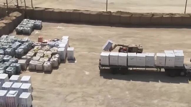 Israeli video said to show aid trucks on Gaza pier