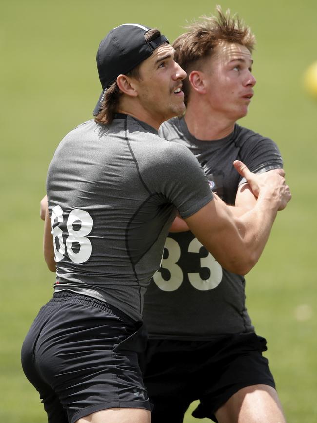 Maher (left) battles with Harry Sharp.