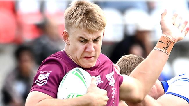 QLD player Kaiden LahrsQld Vs NSWCCC in the ASSRL national championships in Redcliffe.Saturday July 1, 2023. Picture, John Gass