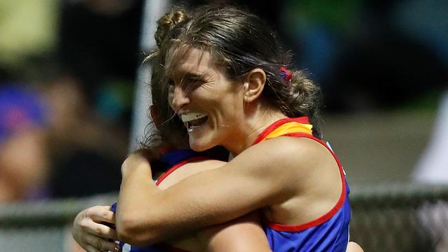 Kirsten McLeod put her first-quarter miss behind her to finish with two goals on the night. Picture: AFL Photos via Getty Images