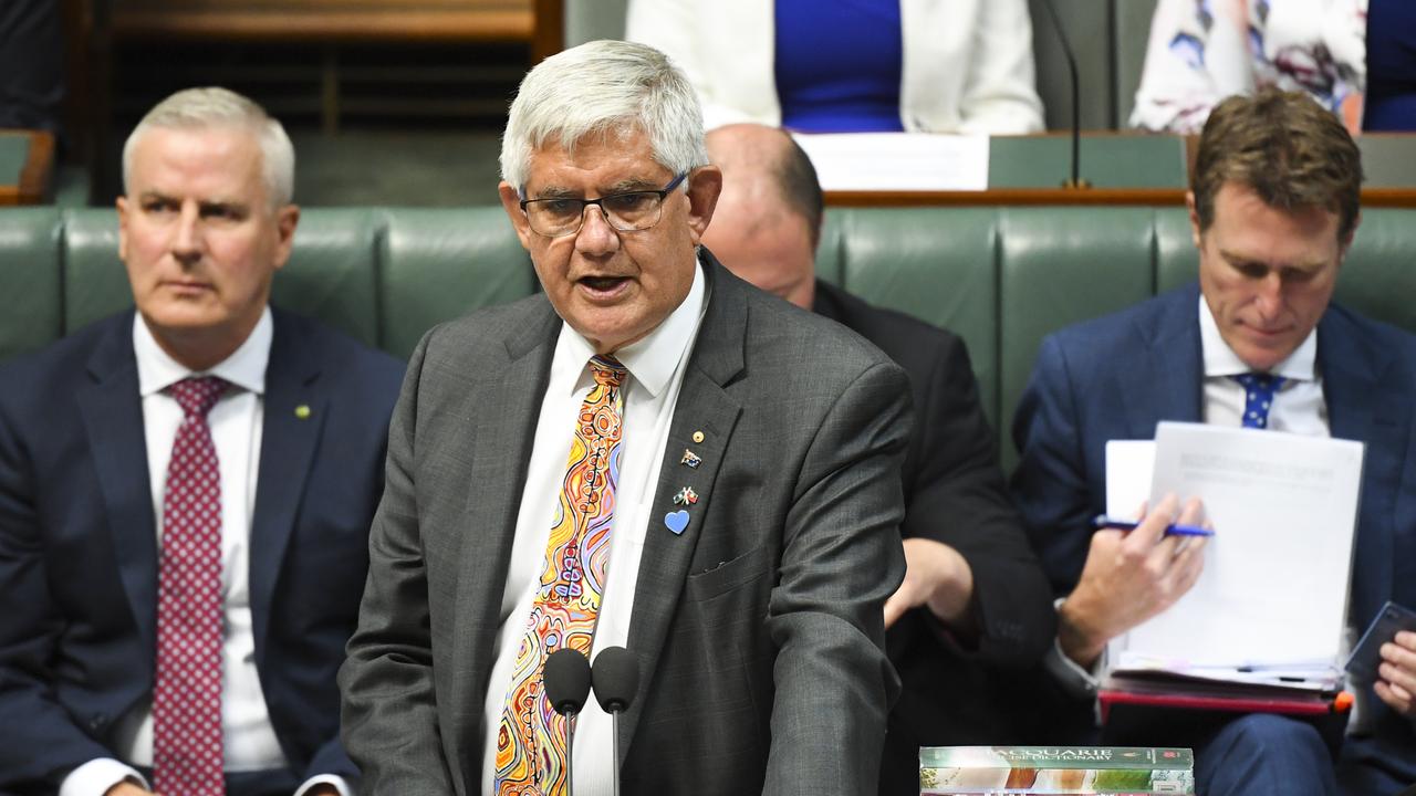 Australian Indigenous Affairs Minister Ken Wyatt met the women who’d travelled to Canberra. Picture: AAP Image/Lukas Coch