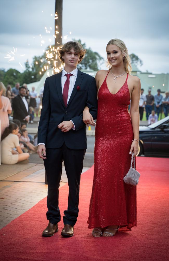 Jackson Facer and Victoria Babkov arrive at Toowoomba Anglican School class of 2024 school formal. Friday, November 15, 2024. Picture: Christine Schindler