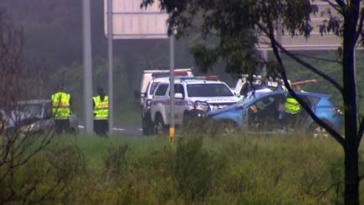 Two people are feared dead and two more have been seriously injured following a crash at Springfield. Picture: 9 News