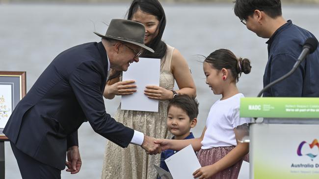 Prime Minister Anthony Albanese at an Australia Day Citizenship Ceremony in Canberra earlier this year. Picture: NCA NewsWire / Martin Ollman.