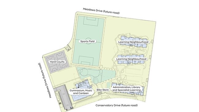 The site plan for the new primary school in Bowery