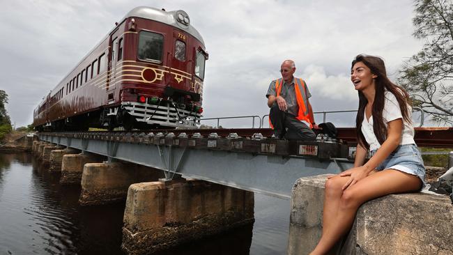 The not for profit Byron Bay Railroad Co. was been set up to ferry passengers from the Byron town centre to nearby northern beaches, and has become the world’s first "solar powered" train. Lyndon Mechielsen/The Australian