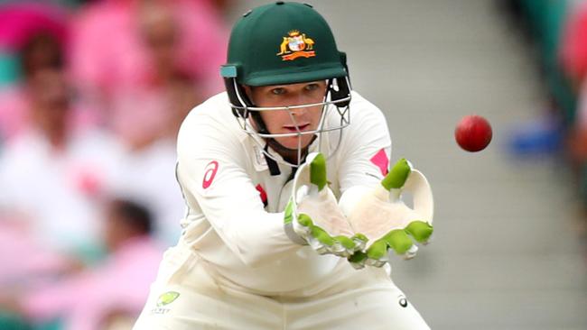 Peter Handscomb keeping stumps for Australia during the third Test.