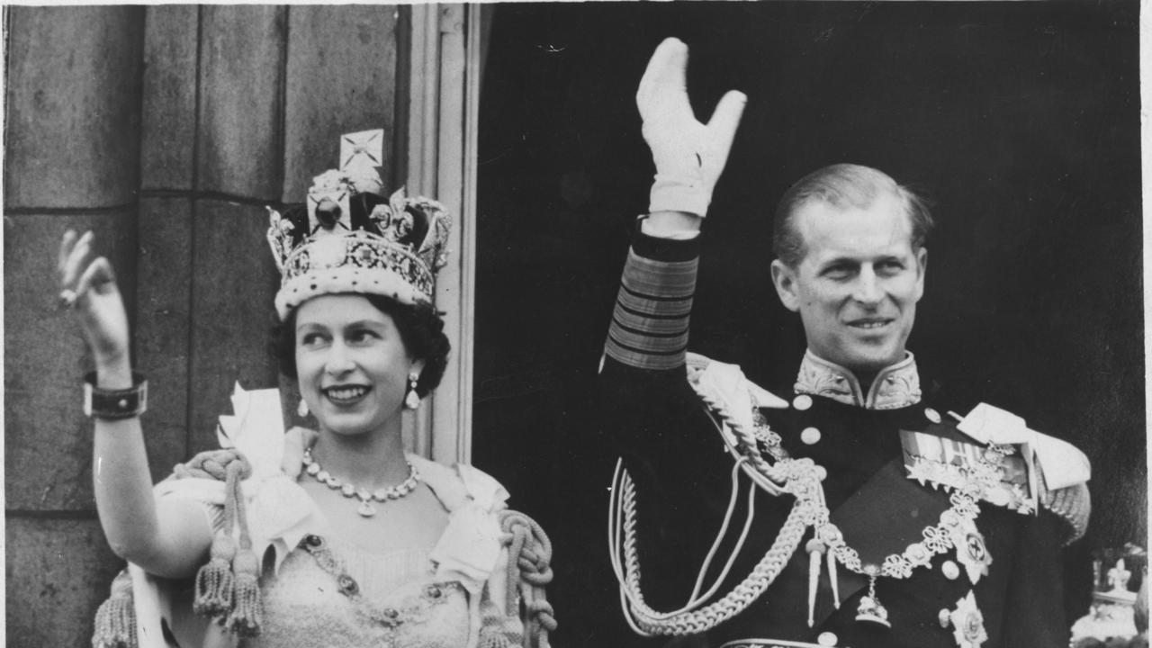 Queen Elizabeth II with Prince Philip at her coronation in June 1953. Picture: Supplied