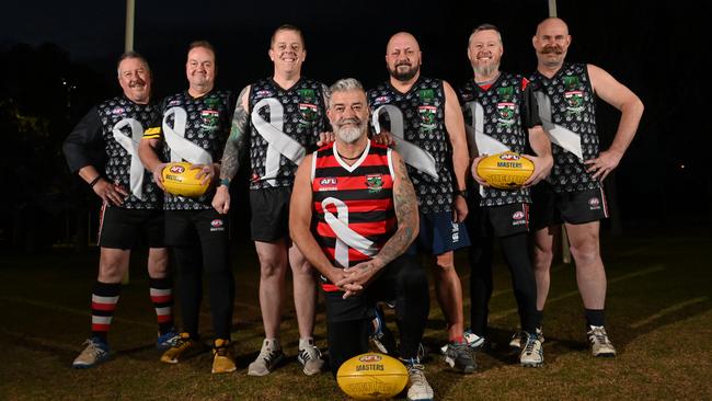 The Gawler Districts AFL Master's club (Gawler Bunyips) will have a White Ribbon Round on Sunda, August 15. Mark Schuster (Sec), Drew Kerr (President), Gary Cluse, Rob Superina, Tony Cook (PO), Scott Mallett (Coach) and Steve Hicks (Treasurer). Picture: Keryn Stevens