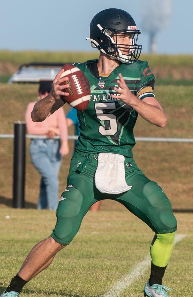 Rockhampton Wolverines Gridiron Inc vs Cairns Gridiron Association Falcons at Mackay Gridiron Saturday 28 October 2023 Picture: Michaela Harlow