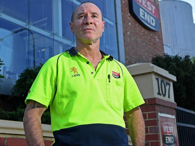 14/10/20 - Brewery technician of 32 years, Adrian Radny, 52, of Wynn Vale, is devastated West End Brewery will close next year.Picture: Tom Huntley