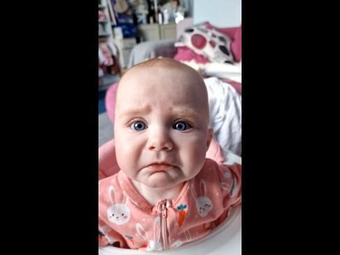 Baby horrified after trying new baby food flavour