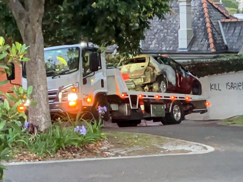 They allegedly vandalised a car, two buildings and a footpath in Woollahra. Picture: NewsWire