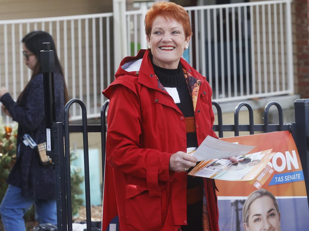 Pauline Hanson’s right wing party did not up any seats in the lower house. Picture: Nikki Davis-Jones