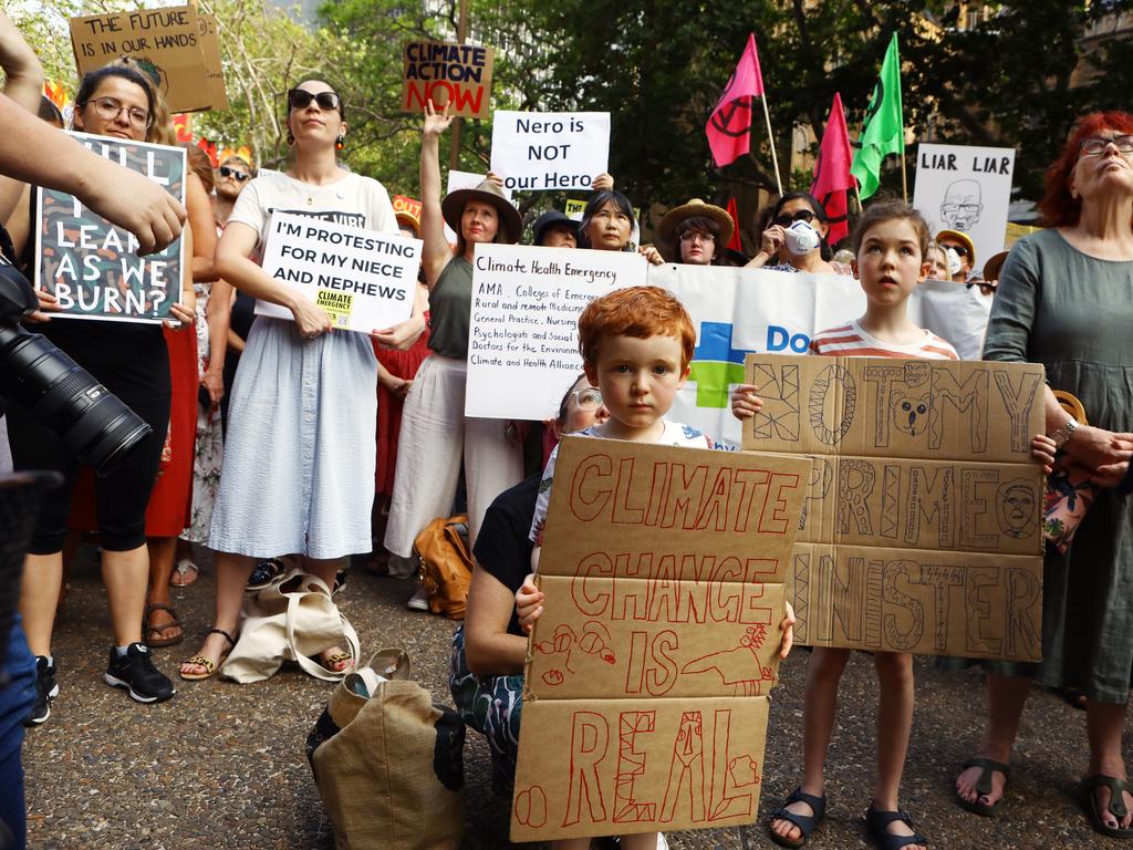 Climate protesters pictured in Sydney