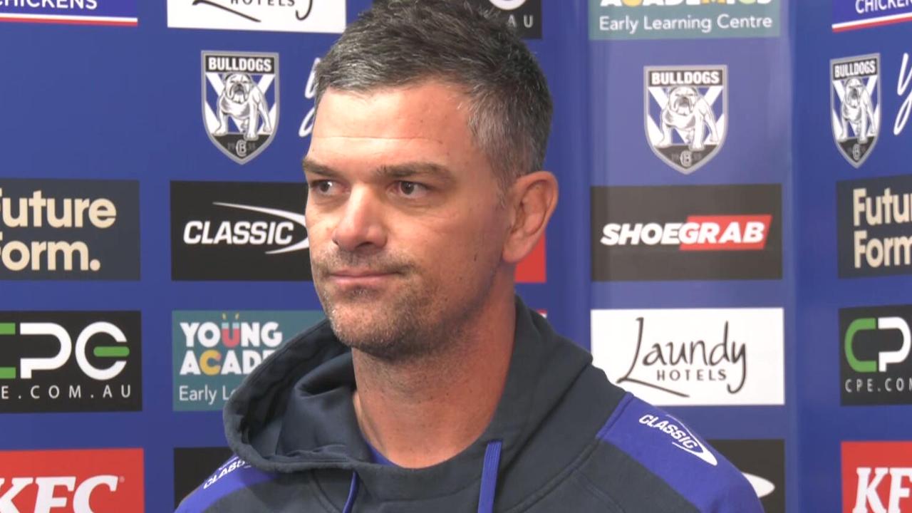 Bulldogs coach Cameron Ciraldo speaks to media