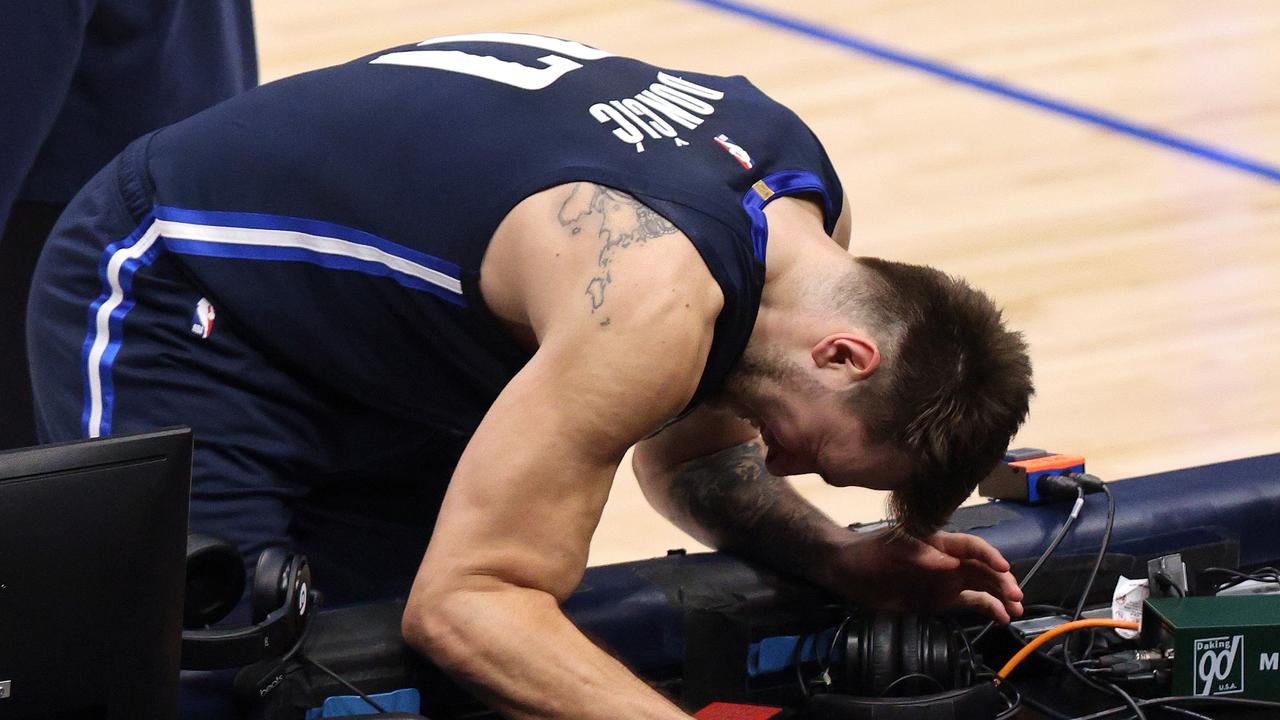 Luka Doncic was savaged for whining. (Photo by Ronald Martinez/Getty Images)