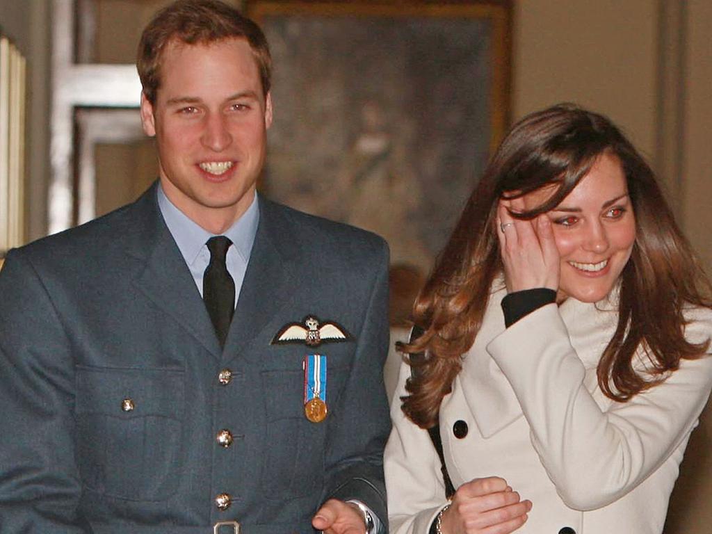 Prince William and his then-girlfriend Kate Middleton after his graduation ceremony at RAF Cranwell air base in 2008.