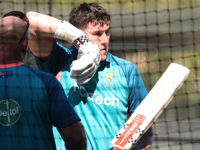 ADELAIDE, AUSTRALIA - JANUARY 16: Matt Renshaw in the nets during the Mens Test match series between Australia and West Indies at Adelaide Oval on January 16, 2024 in Adelaide, Australia. (Photo by Sarah Reed/Getty Images)