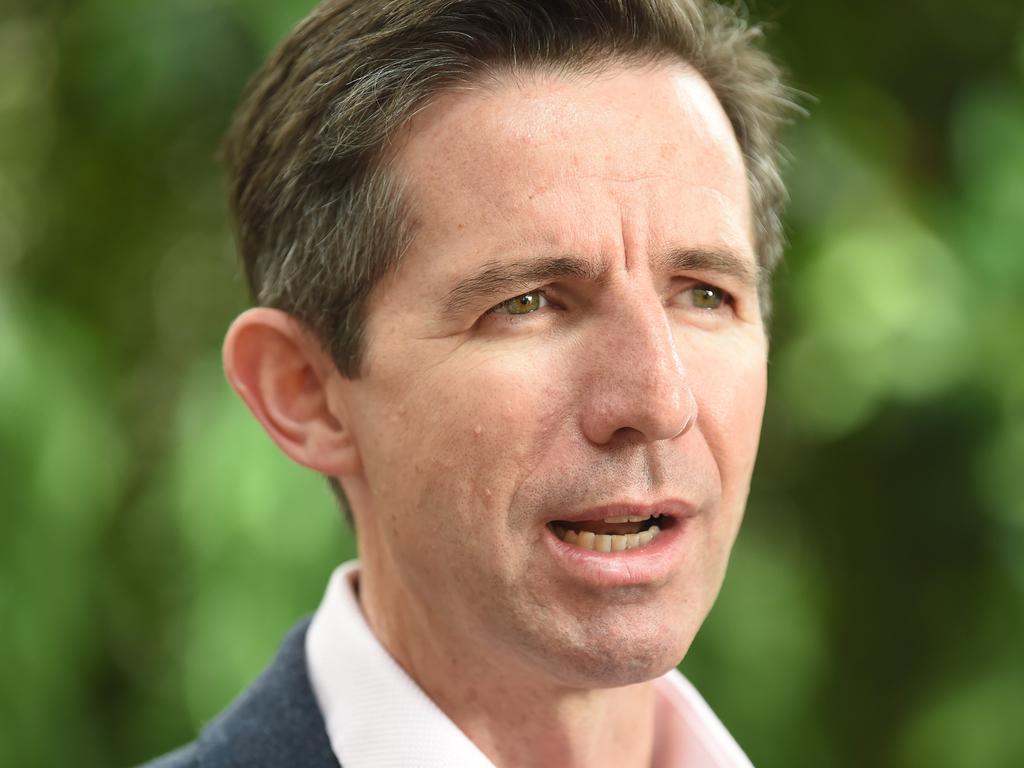 Senator Simon Birmingham says Australia would love to talk to China. Picture: Lawrence Pinder