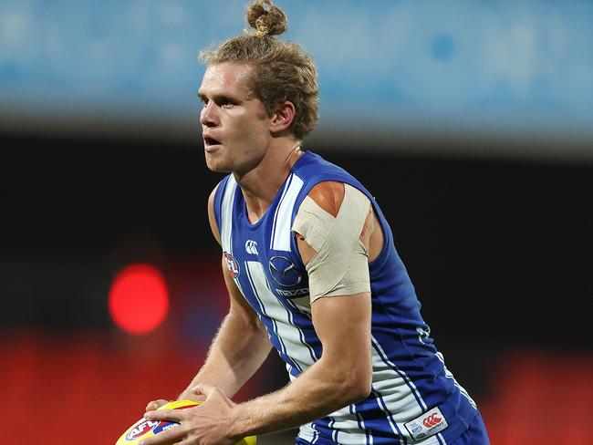 AFL Round 18. 17/09/2020.  North Melbourne vs West Coast Eagles at Metricon stadium, Gold Coast.  Jed Anderson of the Kangaroos   . Pic: Michael Klein