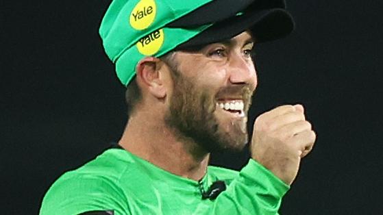 MELBOURNE, AUSTRALIA - JANUARY 19: Glenn Maxwell of the Stars celebrates after catching out Peter Handscomb of the Hurricane during the Men's Big Bash League match between the Melbourne Stars and the Hobart Hurricanes at Melbourne Cricket Ground, on January 19, 2022, in Melbourne, Australia. (Photo by Mike Owen/Getty Images)